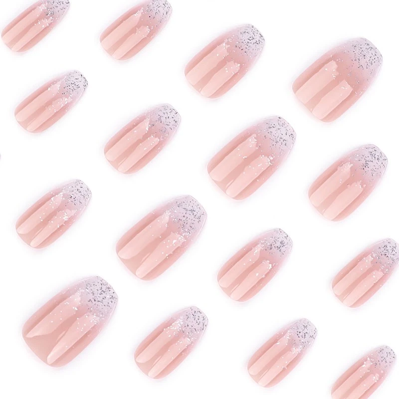 Silver Gradient Glitter Press On Nails best